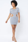 Im Straight......Double Side Cut Out Mini T-Shirt Dress | Swagg Boutique LLC.