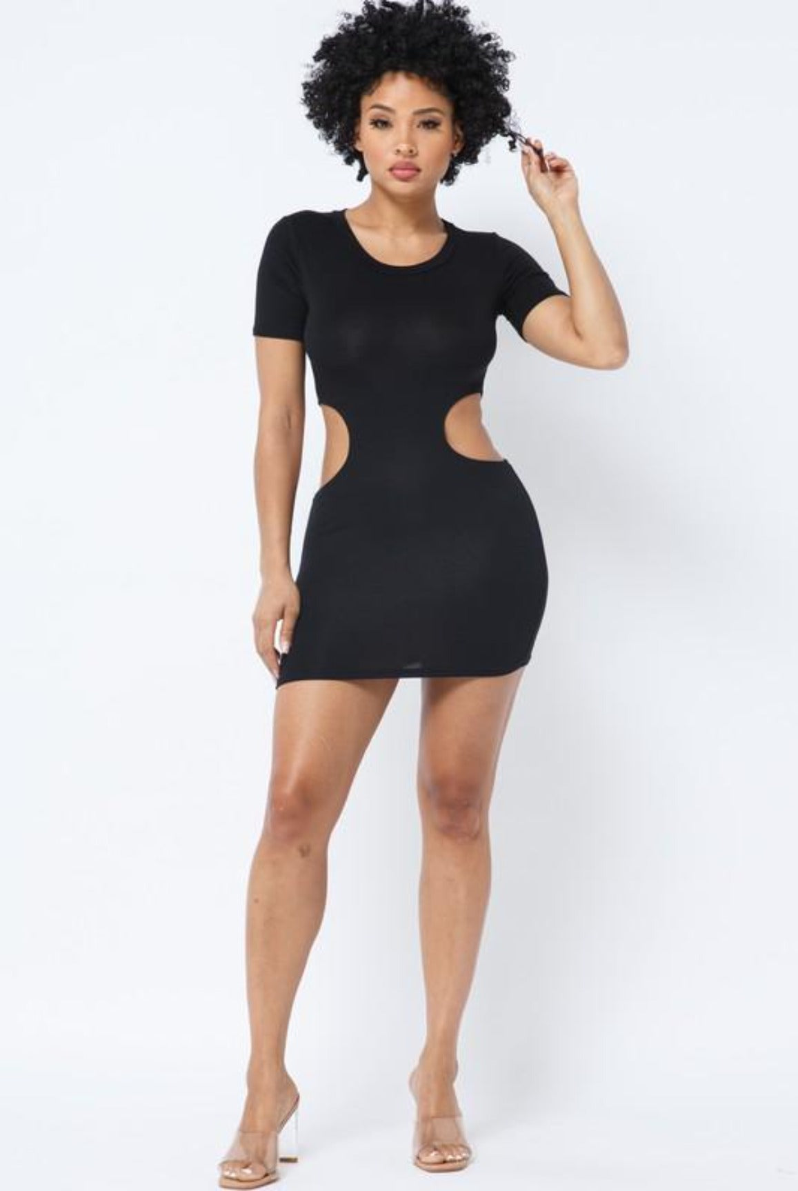 Im Straight......Double Side Cut Out Mini T-Shirt Dress | Swagg Boutique LLC.