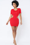Im Straight......Double Side Cut Out Mini T-Shirt Dress | Swagg Boutique LLC.