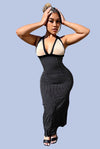 Im What You Need....Sleeveless Color Block Midi Dress