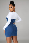 In The Mean Time....Two Tone Denim Tee Dress | Swagg Boutique LLC.