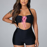 I Run This.....Halter Breast Lace Up Romper | Swagg Boutique LLC.