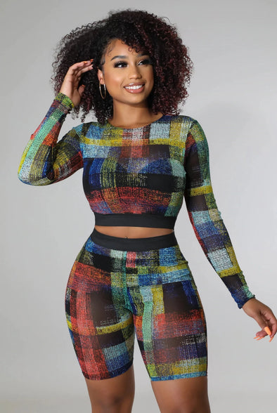It Gets Better.....Plaid Crop Bermuda Short Set