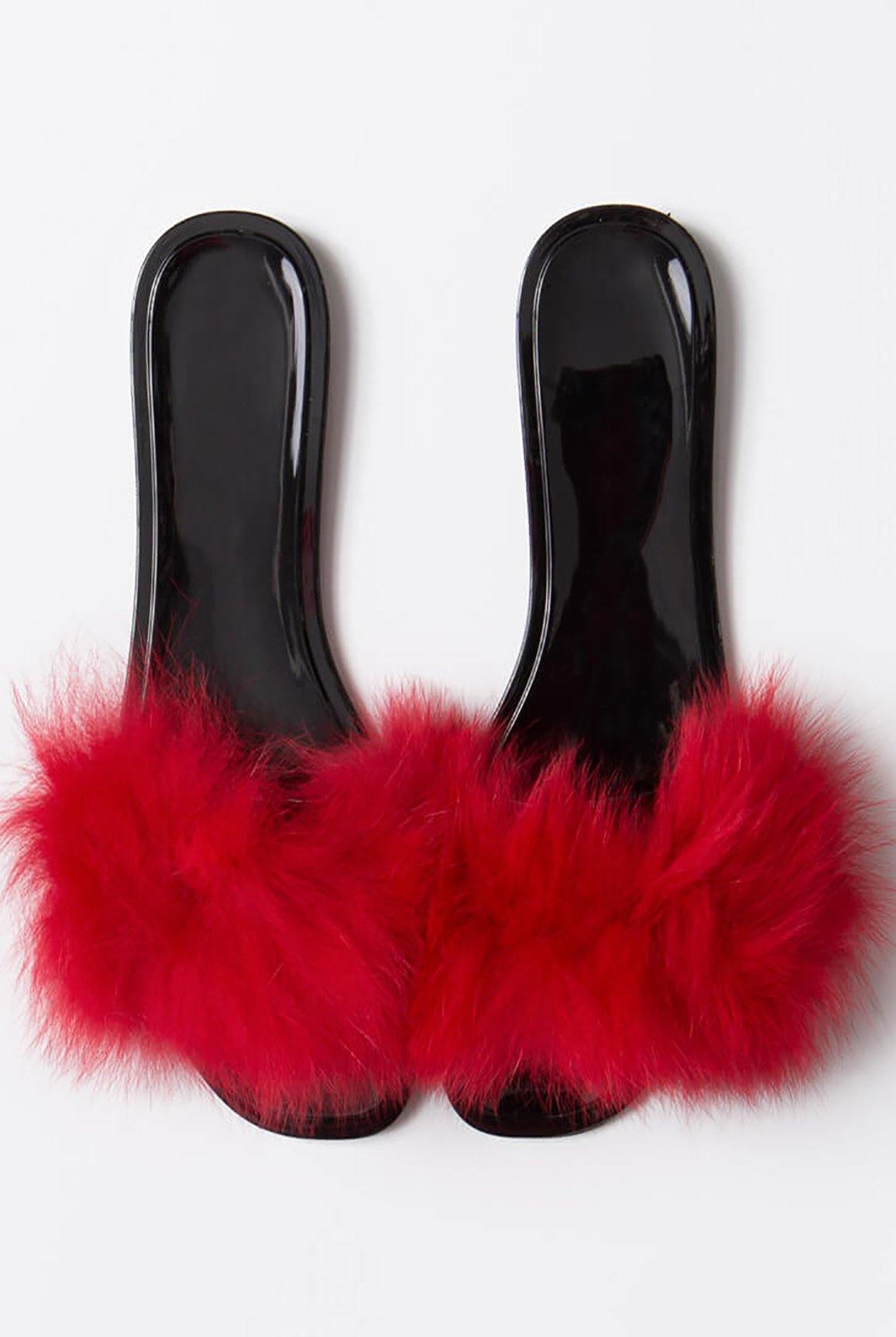 Jackie-03.....Jelly Fur Sandal Slides | Swagg Boutique LLC.
