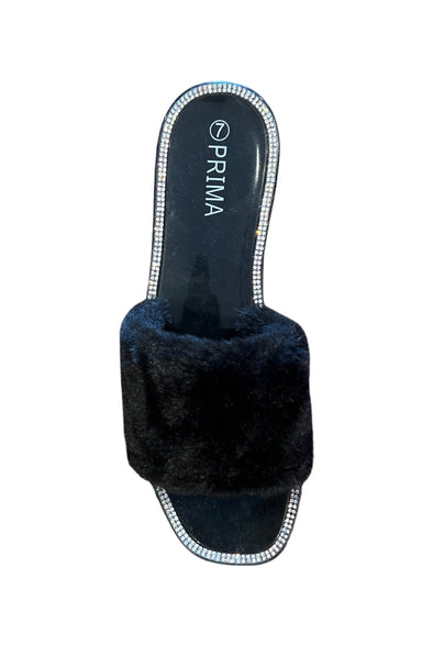Jessie.....Fur Studded Trim Sandal Slides | Swagg Boutique LLC.