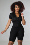 Just Passing By....Front Zip Up Biker Romper