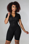 Just Passing By....Front Zip Up Biker Romper