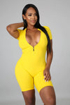Just Passing By....Front Zip Up Biker Romper