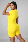 Just Passing By....Front Zip Up Biker Romper
