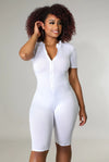 Just Passing By....Front Zip Up Biker Romper