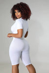 Just Passing By....Front Zip Up Biker Romper