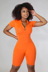 Just Passing By....Front Zip Up Biker Romper