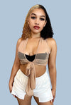Just Let Go....Sleeveless Mesh Front Tie Crop Top