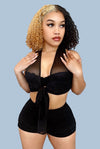 Just Let Go....Sleeveless Mesh Front Tie Crop Top