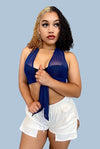 Just Let Go....Sleeveless Mesh Front Tie Crop Top