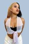 Just Let Go....Sleeveless Mesh Front Tie Crop Top
