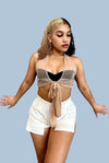 Just Let Go....Sleeveless Mesh Front Tie Crop Top