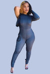 Just Wanna Mingle.....Single Long Sleeve Fitted Jumpsuit