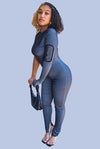 Just Wanna Mingle.....Single Long Sleeve Fitted Jumpsuit