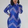 Lights Camera Action.....Long Sleeve Sequence Mini Dress Blanc Clothing