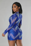 Lights Camera Action.....Long Sleeve Sequence Mini Dress