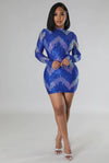 Lights Camera Action.....Long Sleeve Sequence Mini Dress