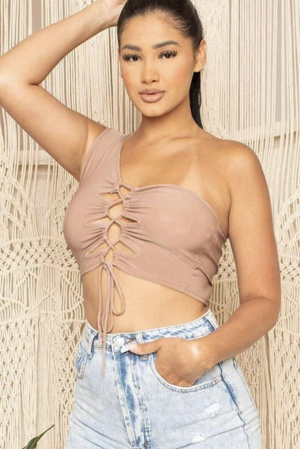 Ophelia.....Single Strap Front Lace Crop | Swagg Boutique LLC.