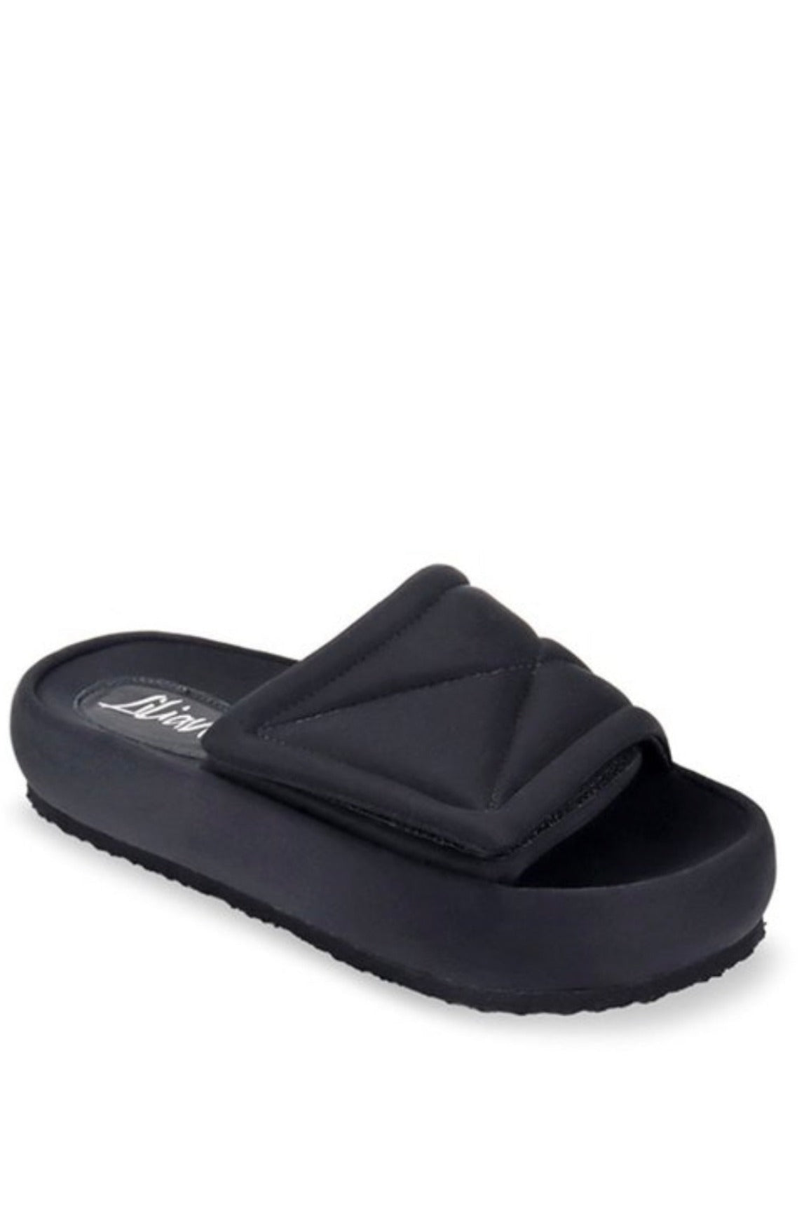 Puffie-1.....Velcro Thick Sole Sandal Slides Liliana Shoes