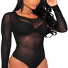 She.....Long Sleeve Mesh Bodysuit Topping Shop