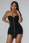 Special Delivery....Tube Front Zipper Mini Dress