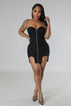 Special Delivery....Tube Front Zipper Mini Dress