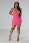 Special Delivery....Tube Front Zipper Mini Dress