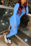 Spin The Block.....Long Sleeve Lucky Label Thumb Hole Jumpsuit | Swagg Boutique LLC.
