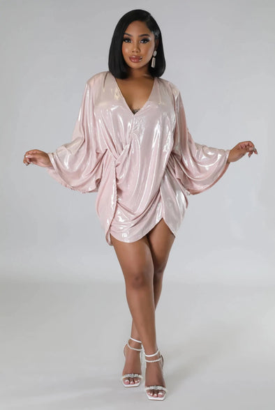 When I Step Out......Oversized Sleeve Wrap Dress