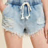 Worth It....Bleached Denim Slip On Shorts | Swagg Boutique LLC.