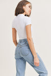 Yanna.....Short Sleeve Double Front Zipper Crop Top