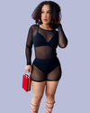 You Need Me....Mesh Bodysuit Short Set